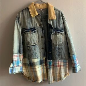 Sirius Plaid mixed denim jacket